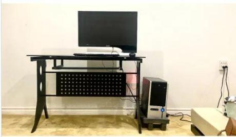 Dell PC with monitor and computer table chair