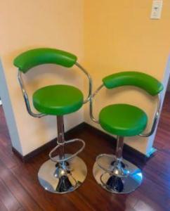 Adjustable Hydraulic PU Leather Bar Stools Set of 4