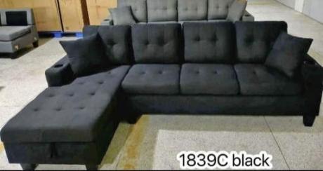 Stylish 4-Seater Fabric Sectional Sofa