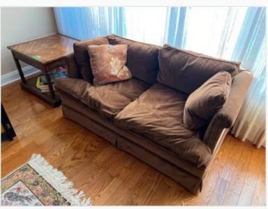 Couch and Loveseat chocolate brown velvet