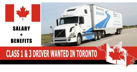 CLASS 1 & 3 DRIVER WANTED IN TORONTO