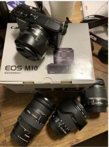 Canon EOS m10 with M15-45 STM kit + mount adapter with box