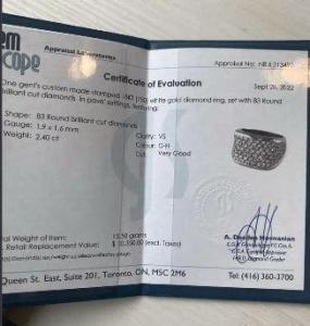 2.40 carat vs 18kt 15 gram diamond ring