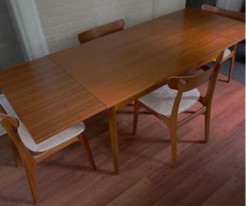 Teak Dining Set -Table (Farstrup)& (Set of 4)Schionning & Elgaard Chai