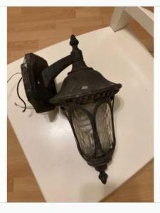 Used, Good Condition, Working Outdoor Cast Iron Light Fixture