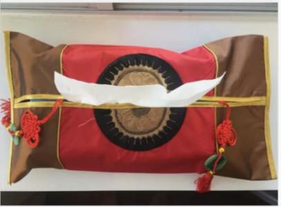 2 new Chinese fabric tissue box cover ethnic pretty