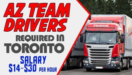 AZ TEAM DRIVERS REQUIRED IN TORONTO
