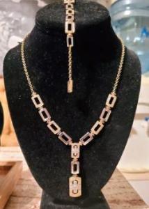 45.5 gram Bvlgari style 14K gold 53$/gr necklace chain bracelet