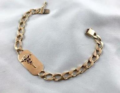 Vintage 10K Solid Yellow Real Gold Men's Medical Alert Bracelet