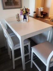 EKADALEN-Bar table & 4 Chairs (White)