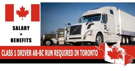 CLASS 1 DRIVER AB-BC RUN REQUIRED IN TORONTO