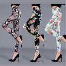 Exercise Colorful Peony Flower Female Elastic Leggins High Waist