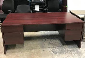 Mahogany 2 Sided Double Drawer Desk-Excellent Condition-Call us!