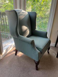 Crawford Cadet Green Wing Back Chair